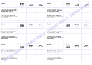 DEMO Y7-8 VAPING - Rubric