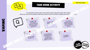 DEMO Y7-8 VAPING - Take Home Activity
