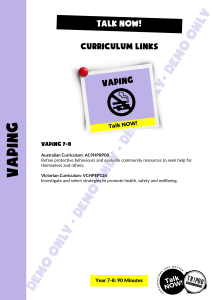 DEMO Y7-8 VAPING - Curriculum Links